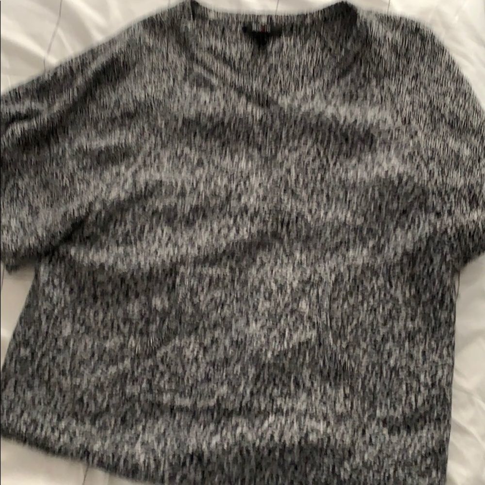 Black and white poncho sweater